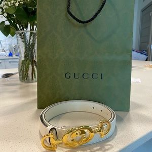 Brand new white Gucci belt! Worn 2x … I love this but it’s just a size too small